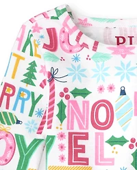 Baby And Toddler Girls Mommy Me Make it Merry Snug Fit Cotton Pajamas
