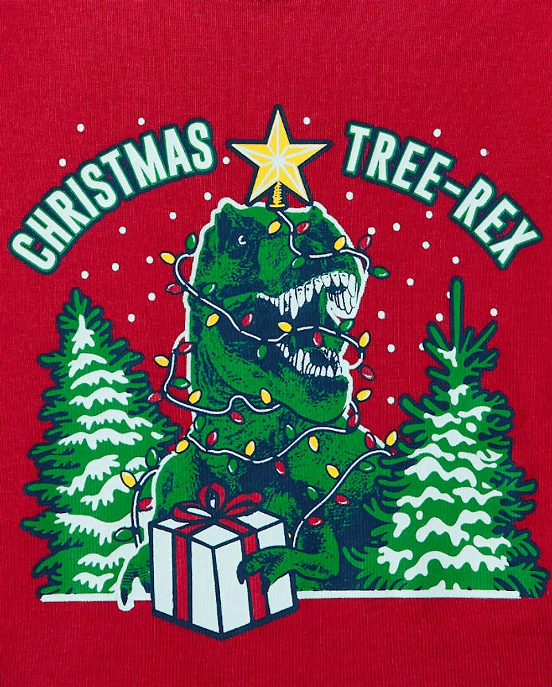 Baby And Toddler Matching Family Christmas Tree-Rex Snug Fit Cotton Pajamas