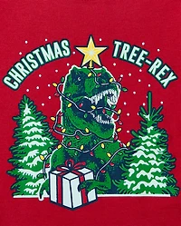 Baby And Toddler Matching Family Christmas Tree-Rex Snug Fit Cotton Pajamas