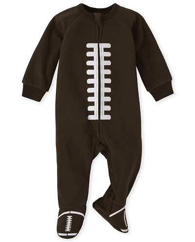 Baby And Toddler Matching Family 'Tis the Season for Football Fleece One Piece Pajamas