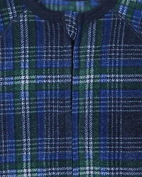 Baby And Toddler Boys Plaid Construction Fleece One Piece Pajamas 2-Pack
