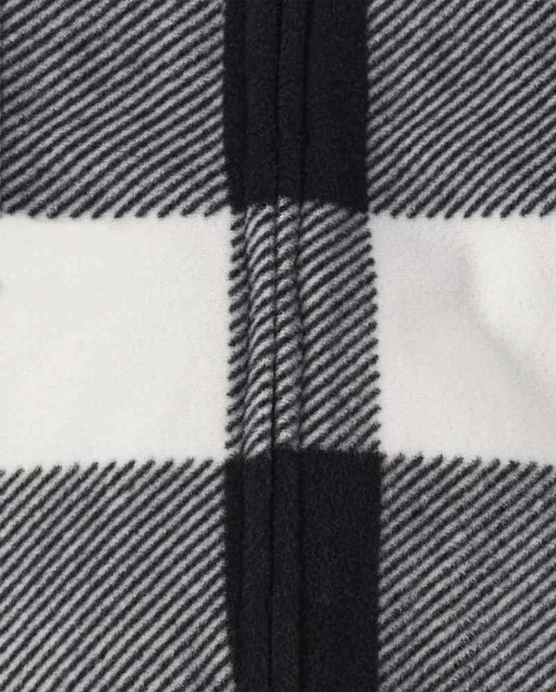 Baby And Toddler Matching Family Buffalo Plaid Fleece One Piece Pajamas