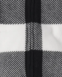 Baby And Toddler Matching Family Buffalo Plaid Fleece One Piece Pajamas