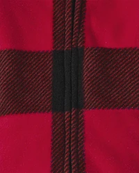 Baby And Toddler Matching Family Buffalo Plaid Fleece One Piece Pajamas