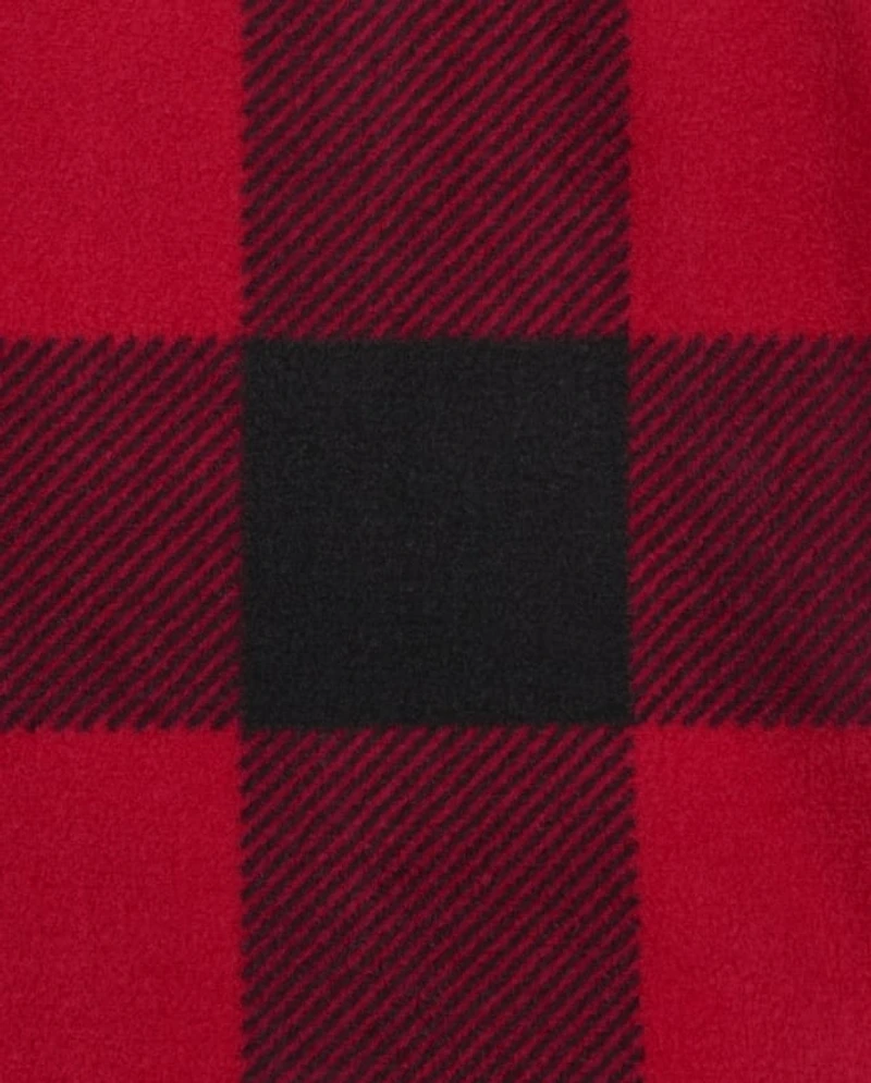 Baby And Toddler Girls Matching Family Buffalo Plaid Fleece Ruffle Nightgown