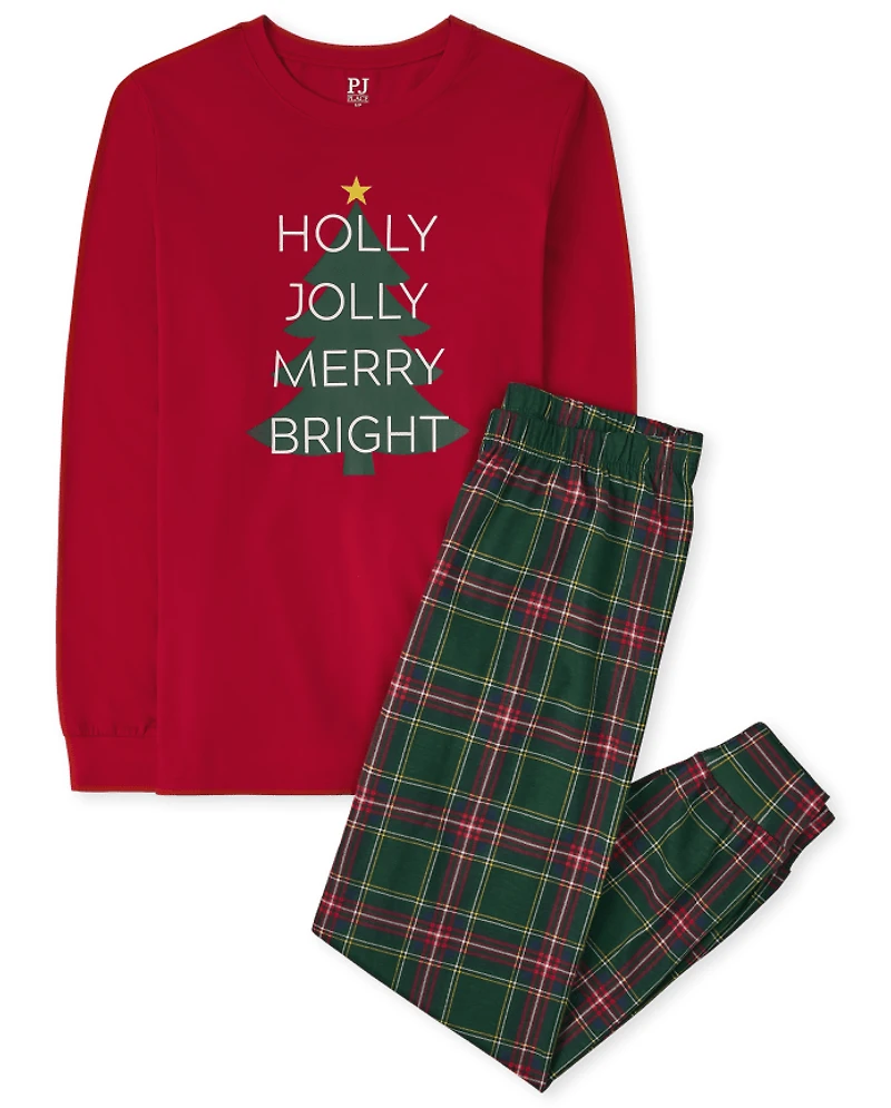 Adult Matching Family Holly Jolly Cotton Pajamas