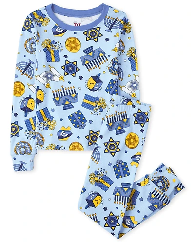Kids Matching Family Menorah Snug Fit Cotton Pajamas