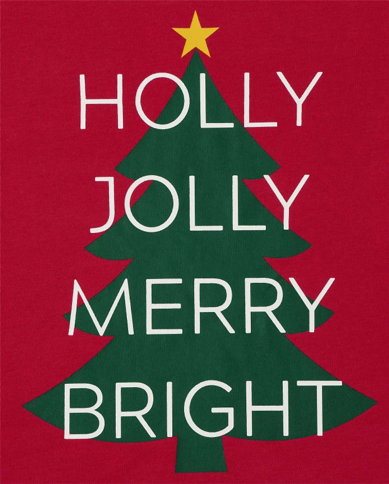 Kids Matching Family Holly Jolly Snug Fit Cotton Pajamas