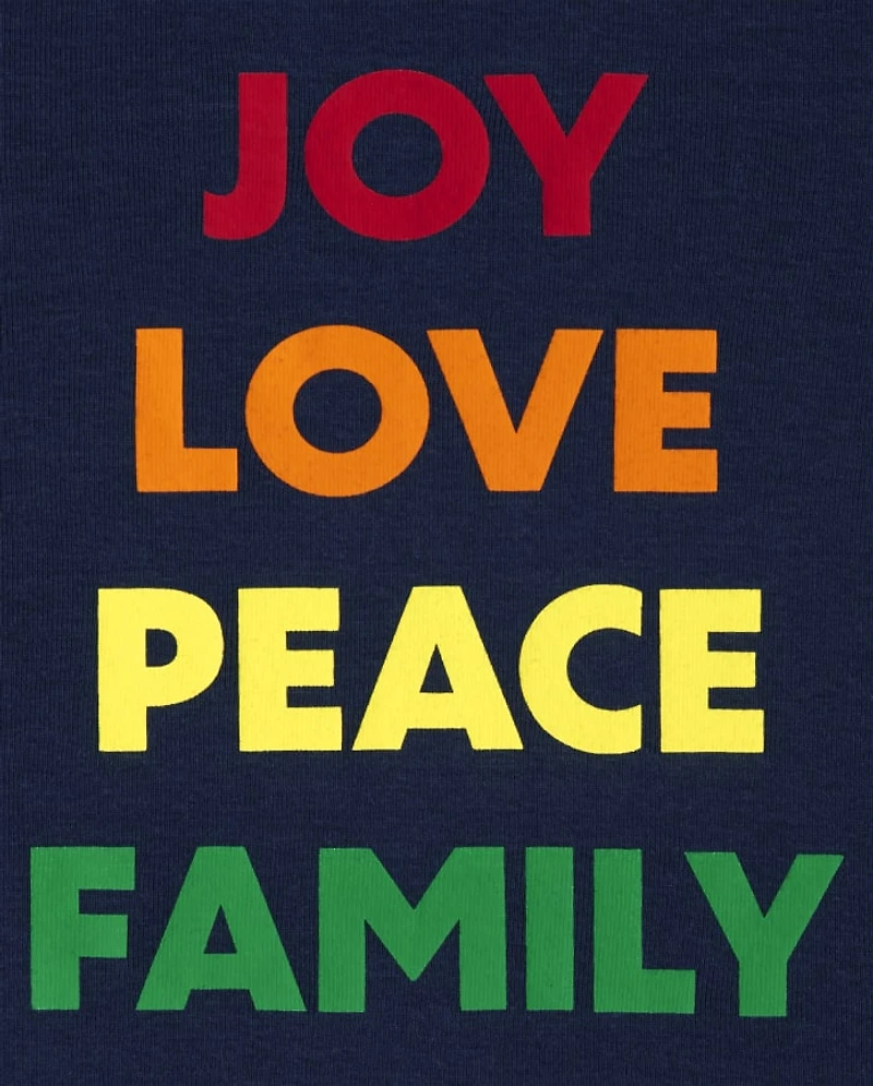 Kids Matching Family Peace Love Joy Snug Fit Cotton Pajamas