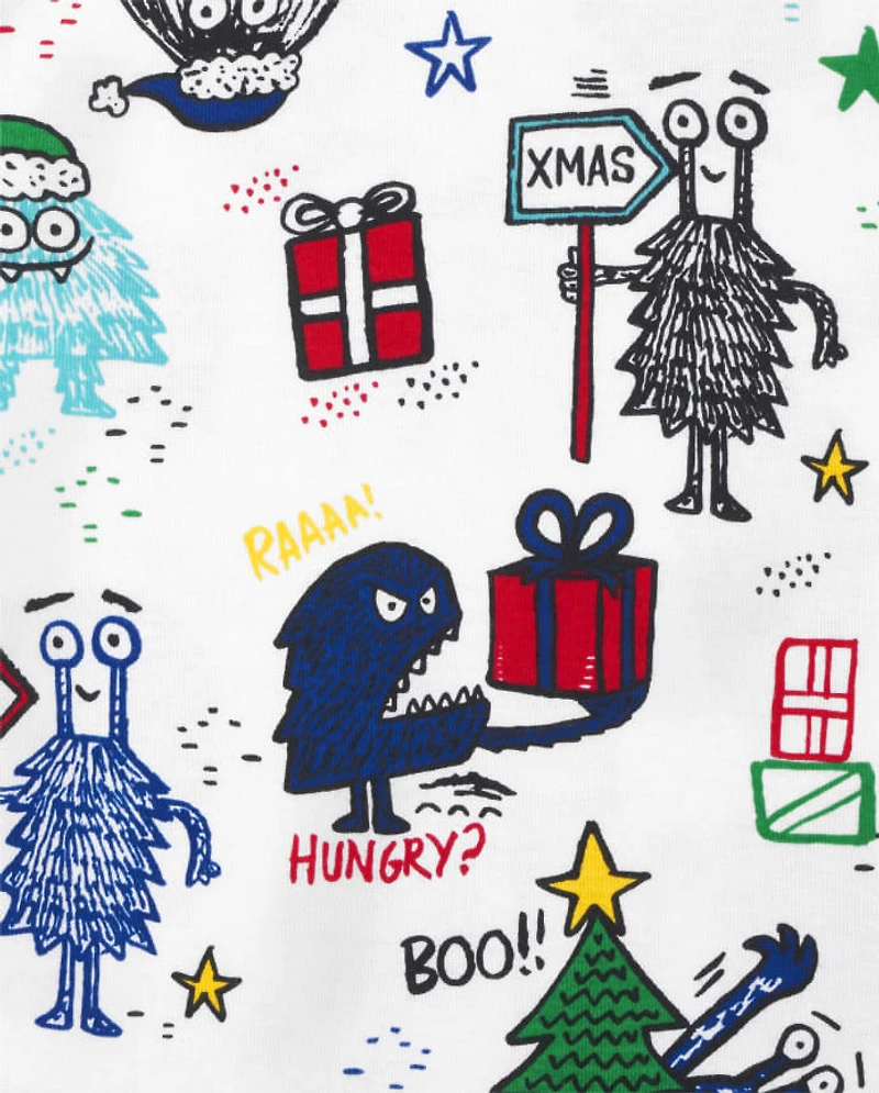 Kids Monster Snug Fit Cotton Pajamas