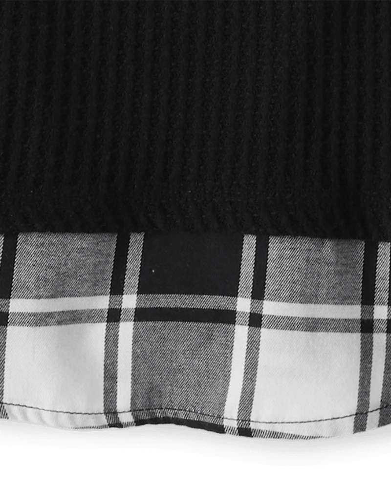 Chandail 2 en 1 Buffalo Plaid Snit pour fille