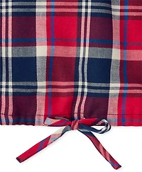 Womens Matching Family Plaid Tie Front Top