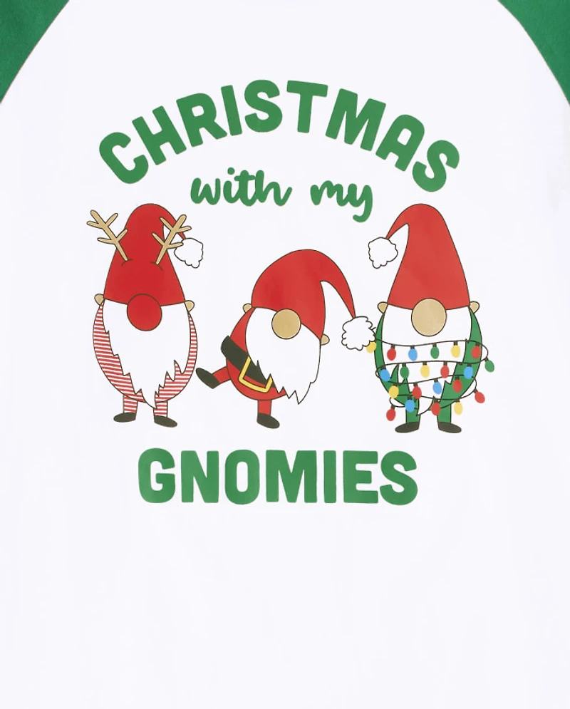 Adult Matching Family Christmas Gnomies Cotton And Fleece Pajamas