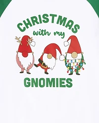 Adult Matching Family Christmas Gnomies Cotton And Fleece Pajamas