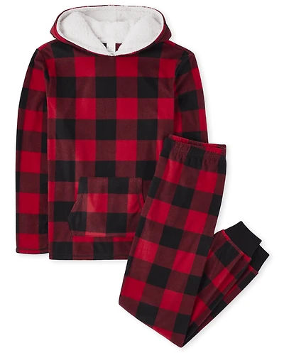 Adult Matching Family Buffalo Plaid Fleece Pajamas