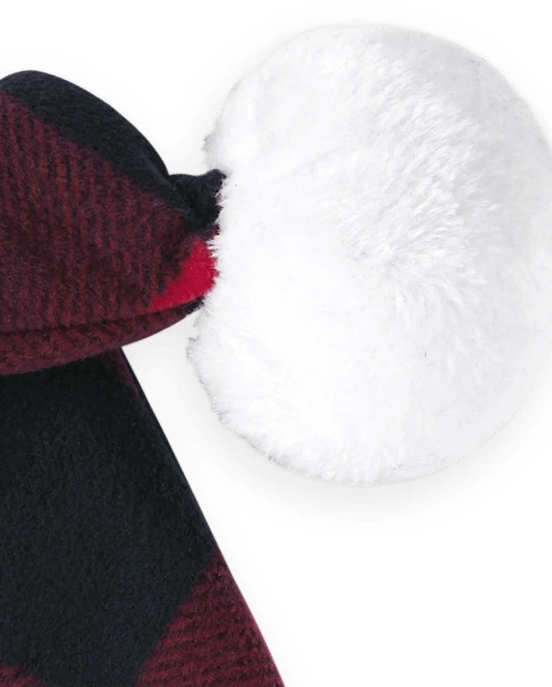 Baby And Toddler Matching Family Buffalo Plaid Santa Hat