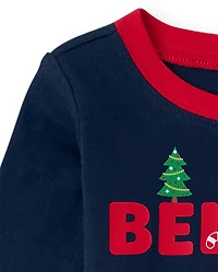 Pyjama unisexe en coton assorti pour bébé et tout-petit