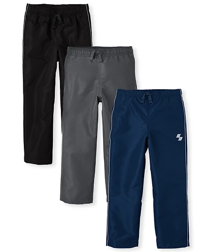 Boys Wind Pants 3-Pack