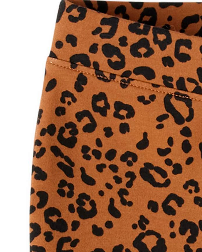 Girls Glitter Leopard Perfect Ponte Leggings