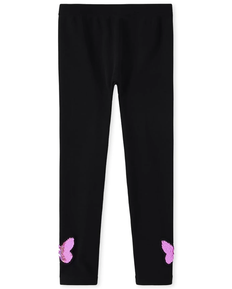 Girls Flip Sequin Fleece Lined Leggings 2-Pack