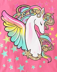 Girls Unicorn Stars Graphic Tee