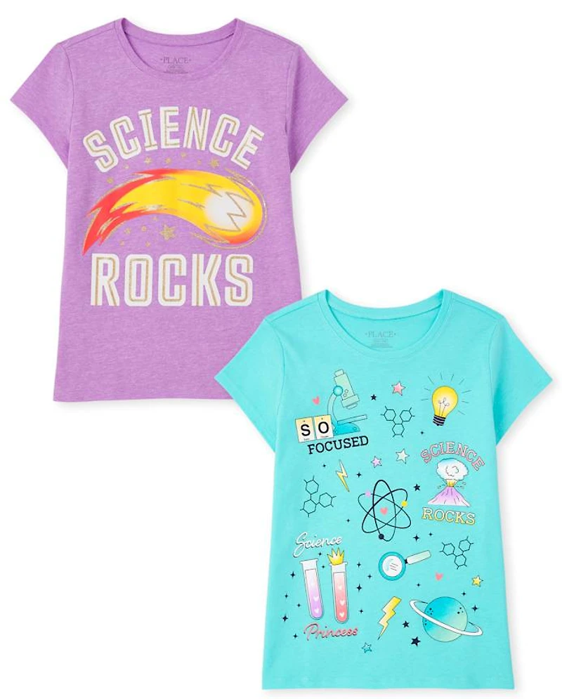 Girls Science Graphic Tee 2-Pack