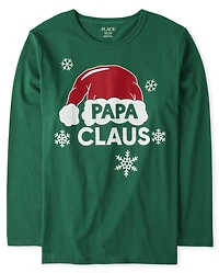 Mens Matching Family Papa Claus Graphic Tee