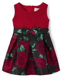 Toddler Girls Mommy And Me Floral Knit To Woven Dress