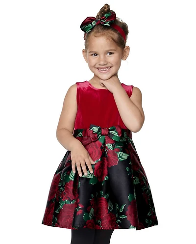 Toddler Girls Mommy And Me Floral Knit To Woven Dress