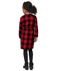 Girls Matching Family Buffalo Plaid Shirt Dress