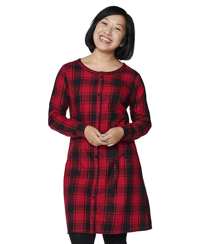 Womens Matching Family Plaid Shirt Dress