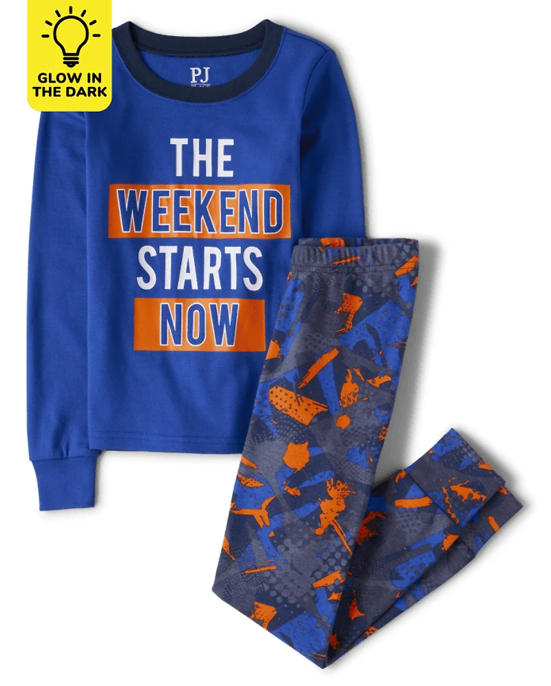 Boys Glow Weekend Snug Fit Cotton Pajamas
