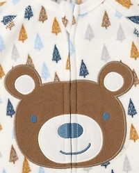Baby And Toddler Bear Fleece One Piece Pajamas