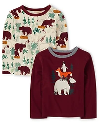 Toddler Boys Bear Top 2-Pack
