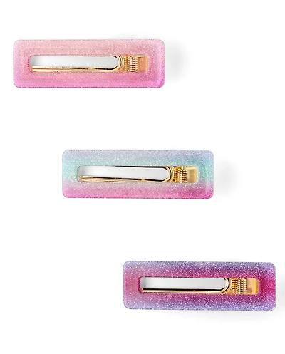 Girls Glitter Hair Clips 3-Pack