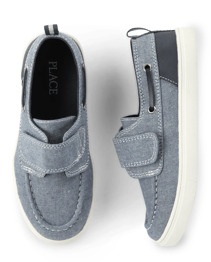 Boys Chambray Boat Shoes