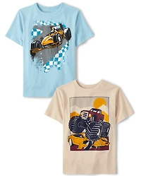 Boys Racecar Monster Truck Graphic tee 2-Pack