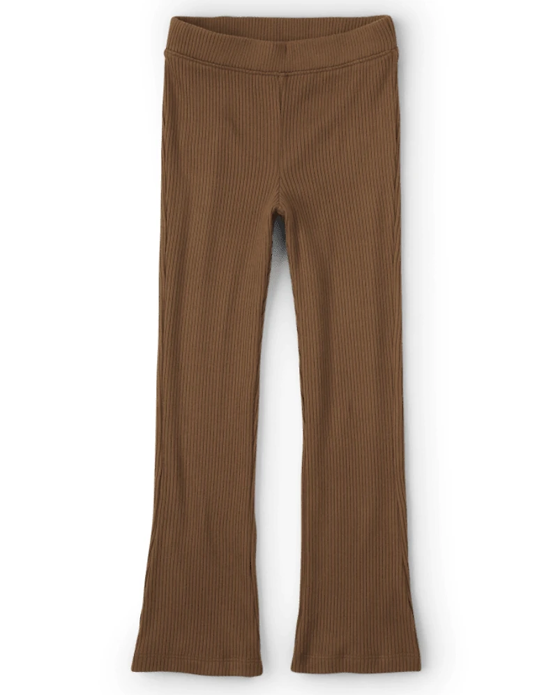Girls Ribbed Flare Pants