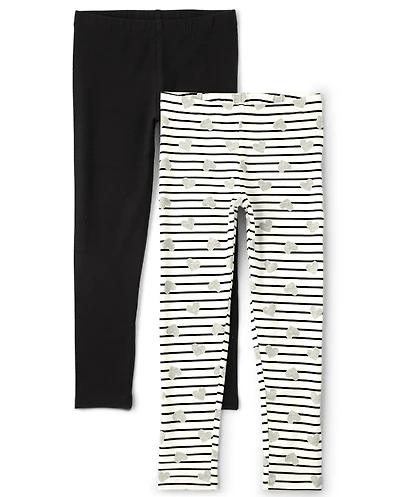 Lot de 2 leggings cœur pour fille