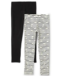 Lot de 2 leggings cœur pour fille