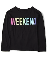 Girls Rainbow Weekend Top
