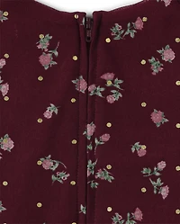 Girls Floral Mesh High Low Dress