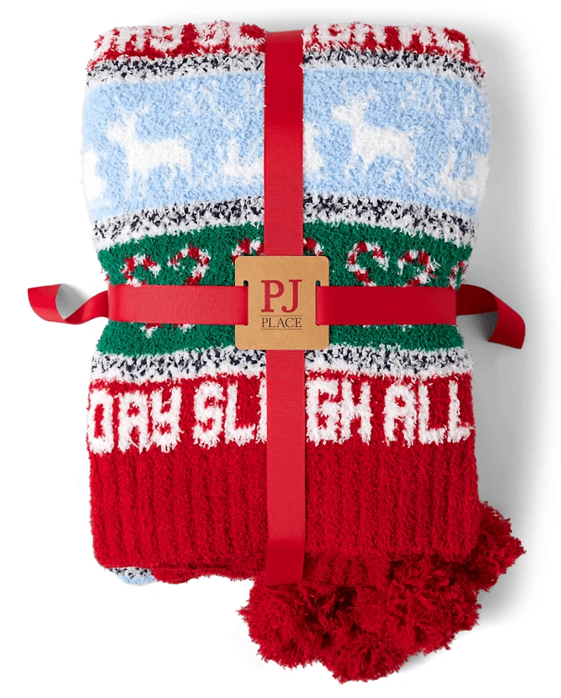 Adult Fairisle Sleigh Blanket