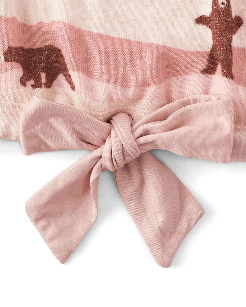 Womens Matching Family Bear Sweater Knit Pajamas