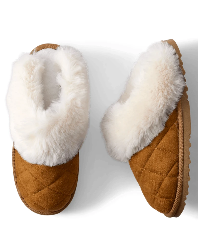Womens Quilted Slide Slippers