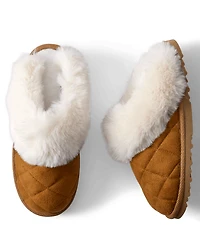 Womens Quilted Slide Slippers