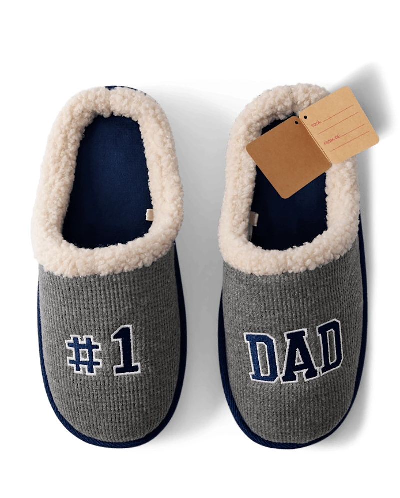 Mens Number 1 Dad Slippers