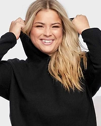 Womens Oversized Thermal Hooded Top