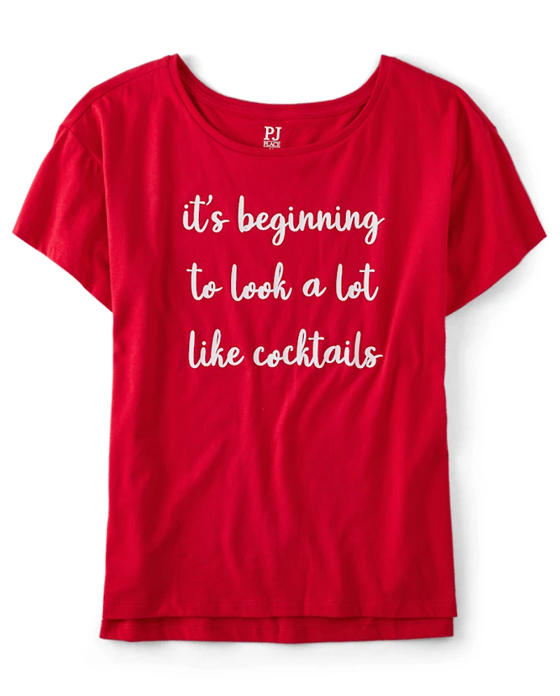 Womens Christmas Graphic Sleep Tee