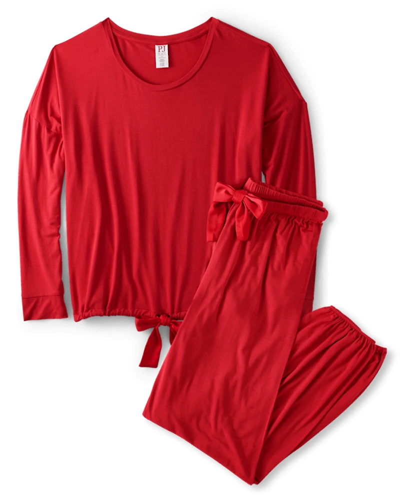 Womens Tie Front Modal Pajamas